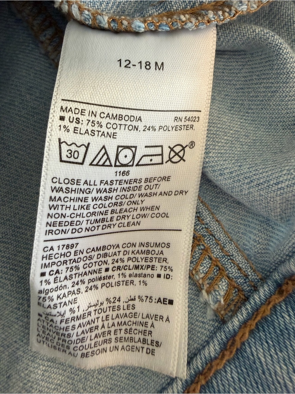 Old Navy Pale Blue Denim Jacket for Kids Size 12-18M - Picture 6 of 7